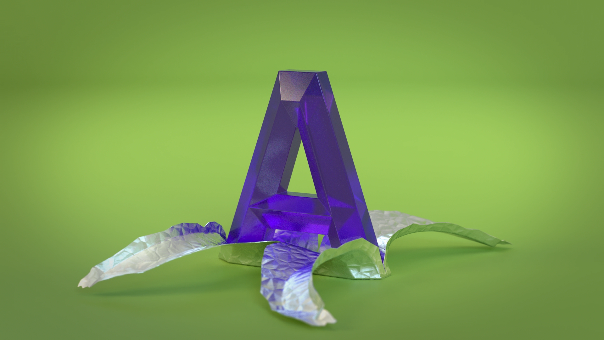 3d animasjon av aluminiumsfolie som skrelles av bokstaven a som er lagd av mineralstein